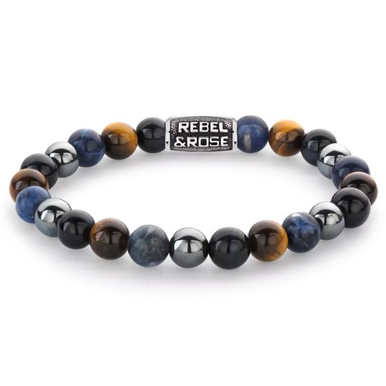 Rebel and Rose Full Metal Premium 15 mm Grey RR M0050 S L Armband 19cm