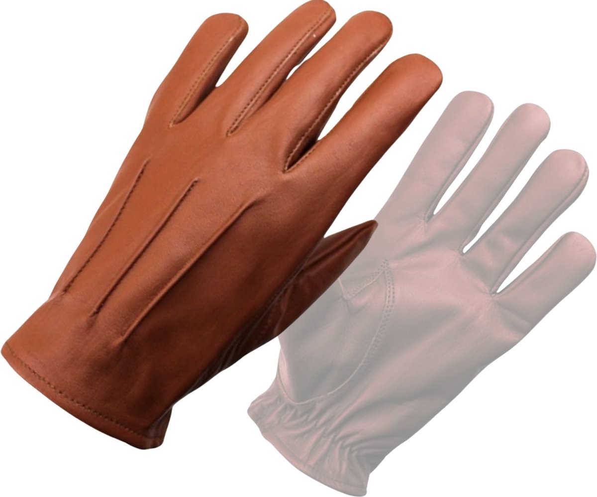 DriveLux™ 100% Leren Handschoenen Heren - Nappa bruin - Leren Handschoenen- Dames & Heren Maat M (: 20,5 - 23,5 cm) - Ademend en Waterbestendig - Polished Leather