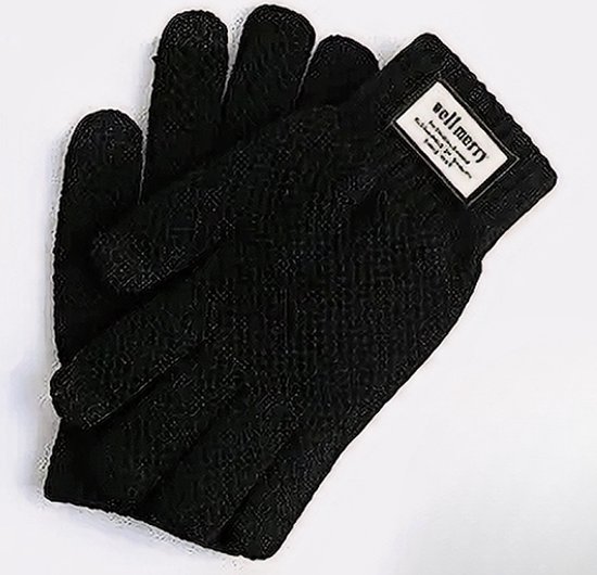 Hoge kwaliteit warme Touchscreen gebreide Handschoen, Wol Kasjmier, Zwart, Onesize, Volwassenen, Warme winter handschoen, mannen, vrouwen, kerst.