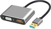 NÖRDIC USB-VGAHD USB-A naar HDMI en VGA Adapter - 1080P 60 Hz - Aluminium - Space Grey