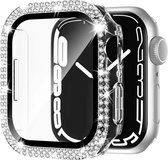 MY PROTECT - Diamond Hoesje Geschikt Voor Apple Watch 44mm Bescherm Case & Screenprotector - Transparant