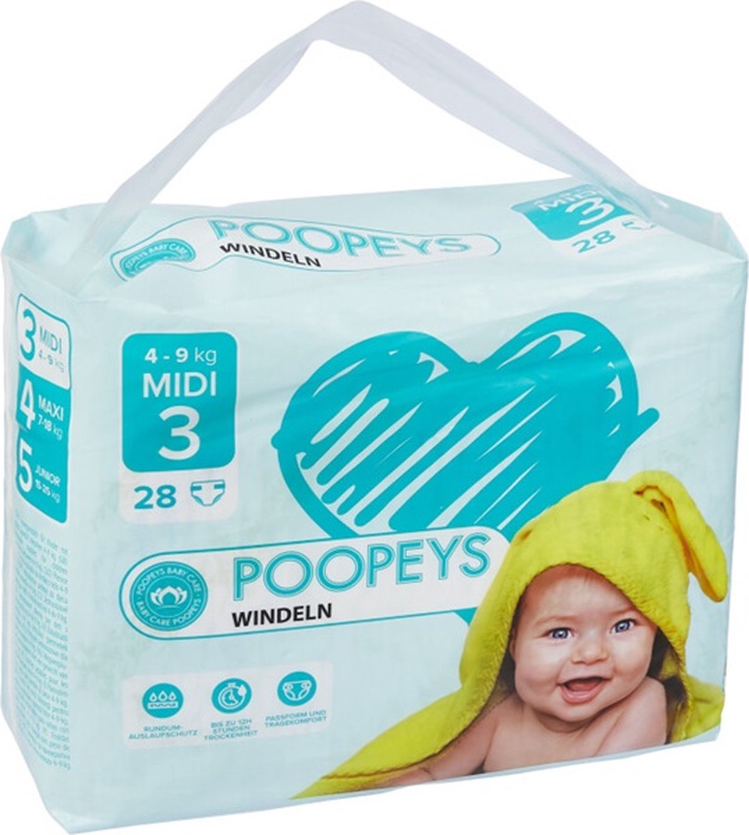 Goedkoopste Poopeys Luiers - Maat 3 (4 tot 9 kg) - 28 stuks