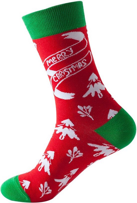 Kerst sokken, christmas, 2 PAAR, Merry Christmas, kerst, maat 38-45, kerstboom, cadeautip!
