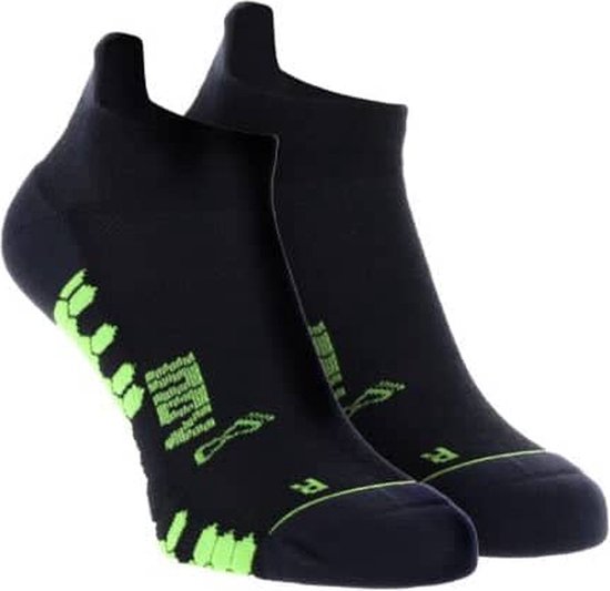 Trailfly Ultra Sock Low Zwart/Groen Hardloopsokken Laag