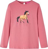 vidaXL-Kindershirt-met-lange-mouwen-paardenprint-104-oudroze