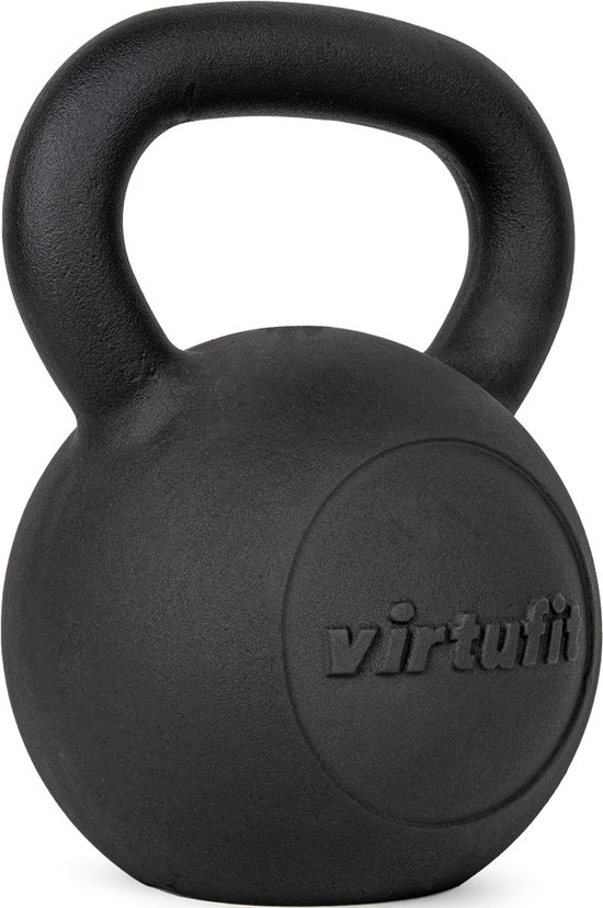 Foto: Virtufit kettlebell pro kettle bell gietijzer 16 kg zwart sport gewicht ergonomische brede handgreep geschikt voor crossfit fitness conditietraining