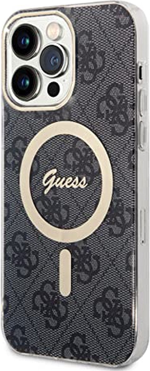 Guess 4G Back Case (MagSafe Compatible) - Geschikt voor Apple iPhone 14 Pro Max (6.7") - Grijs