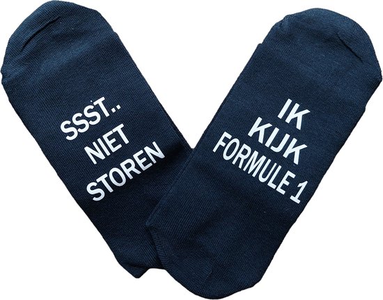 Rebelkidz - Sokken met tekst - ssst.. niet storen, ik kijk Formule 1 - Maat 43-46