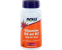 Vitamine D3 1000 IE & Vitamine K2 - 120 capsules - Now Foods