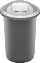 Plafor Top Bin, Prullenbak voor afvalscheiding - 50L – Zilver- Afvalbak voor gemakkelijk Afval Scheiden en Recycling - Afvalemmer - Vuilnisbak voor Huishouden, Keuken en Kantoor - Afvalbakken - Recyclen