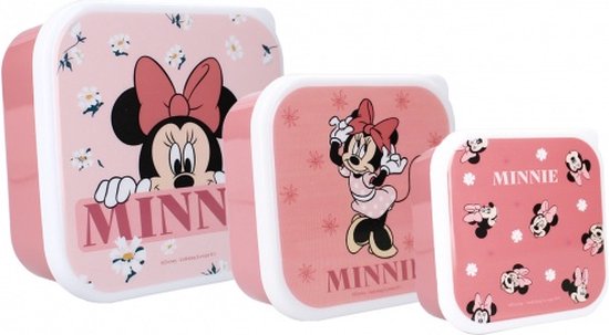 Foto: Minnie mouse snackbox set 3in1 bon appetit roze