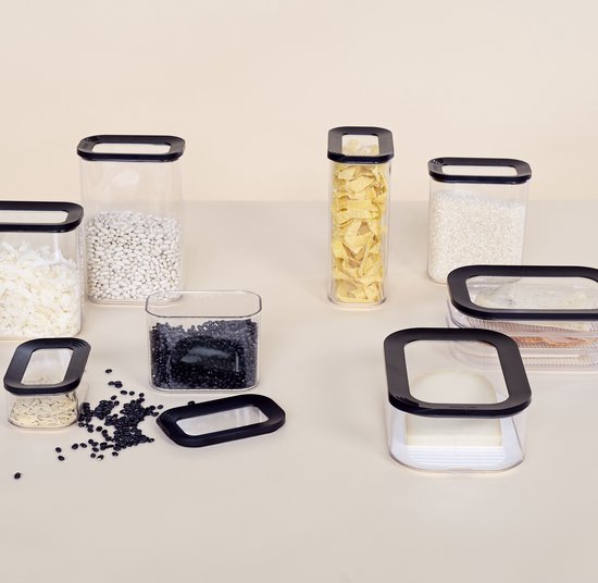 Mepal - Boîte à fromage Modula - 2000 ml - noir - Boîte de produits frais avec couvercle - transparent - boîte de conservation koelkast