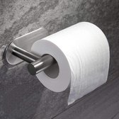 Toiletpapierhouder, zonder boren, voor badkamer en wasruimte, roestvrij staal, geborsteld nikkel (zilver)