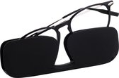 ReadEasy Leesbril in Ultra Dunne Etui - Sterkte +1 - TR90 Montuur - Geen Kapotte Bril Meer - Zwart - Classic