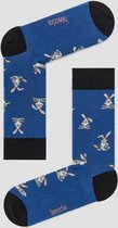 Grappige Sokken Blauw met Konijnen in Bio katoen maat 41-46 - Sokken - Konijnsokken - Zacht - Trendy geschenk - Trendy Cadeau - Verjaardag - Geschenk - Kerst