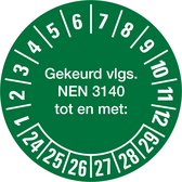 NEN 3140 keuringssticker 24-29 op vel 20 mm - 36 per kaart PVC folie met laminaatlaag