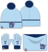 Lilo & Stitch winterset / Muts/Sjaal - col/ handschoenen - blauw - One Size