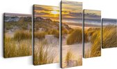Artaza Canvas Schilderij Vijfluik Strand En Duinen Tijdens Zonsondergang - 150x80 - Foto Op Canvas - Canvas Print