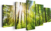 Artaza Canvas Schilderij Vijfluik Weg Omringd Met Bomen In Het Bos - 200x100 - Groot - Foto Op Canvas - Canvas Print