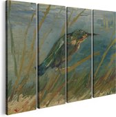 Artaza Canvas Schilderij Vierluik IJsvogel aan de Waterkant - Vincenct van Gogh - 160x120 - Groot - Foto Op Canvas - Canvas Print