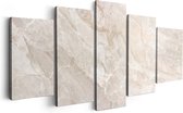 Artaza Toile Peinture Pentaptyque Art Abstrait - Marbre Beige - 100x50 - Photo sur toile - Impression sur toile