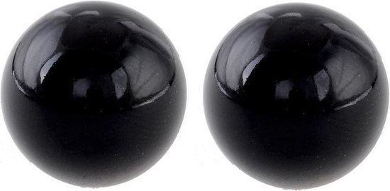 Behave Parel Oorbellen - Dames - Oorsteker Grote Parel Zwart 14 mm Diameter - Oorhangers - Oorknop