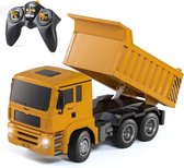 Bestuurbare Graafmachine - Afstandsbediening Dump, 6-kanaals volledig functionele bouwvrachtwagens Speelgoed voor kinderen Kinderen 4,5,6,7 met licht en geluid Schaal 1:18 TR-122