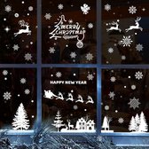 9 vellen 176 stuks witte kerst raamstickers herbruikbare sneeuwvlok raamdecoraties rendieren slee kerst raamstickers witte kerstversieringen