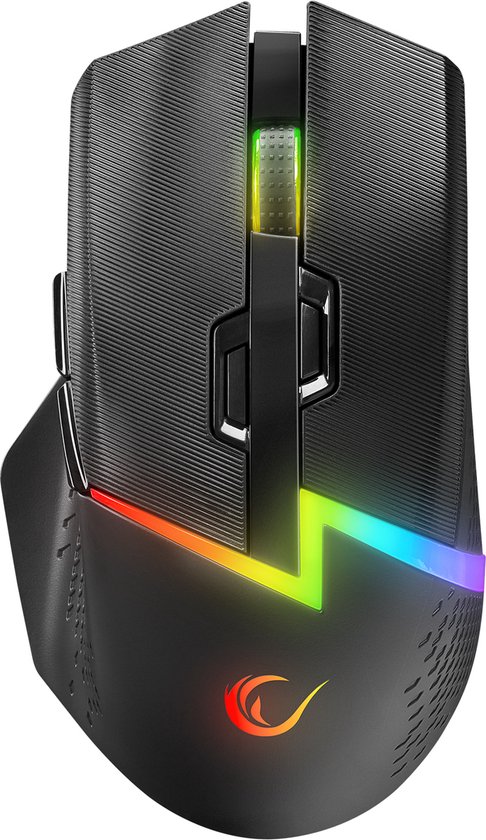 Rampage DROP M3 - zwart - RGB - werkt bedraad en draadloos - 10000DPI 10D - Gaming muis