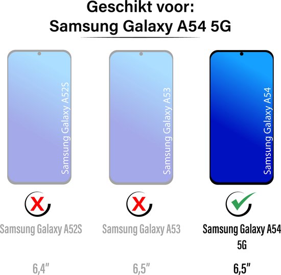 Book Case Cover Samsung Galaxy A54 5G avec cordon - Similicuir - Portefeuille - Porte-cartes - Samsung Galaxy A54 5G - Zwart