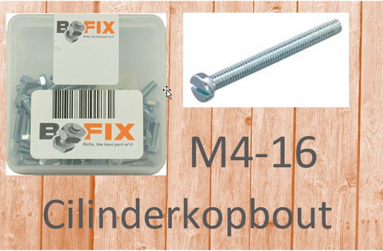 Bofix Cilinderkopbout M4x16 verzinkt (50st)