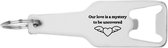 Akyol - our love is a mystery to be uncovered flesopener - Quotes - familie vrienden - cadeau - 105 x 25mm