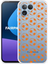 Cazy Hoesje geschikt voor Fairphone 5 Orange Soccer Balls