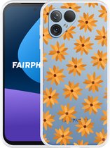Cazy Hoesje geschikt voor Fairphone 5 Oranje Bloemen
