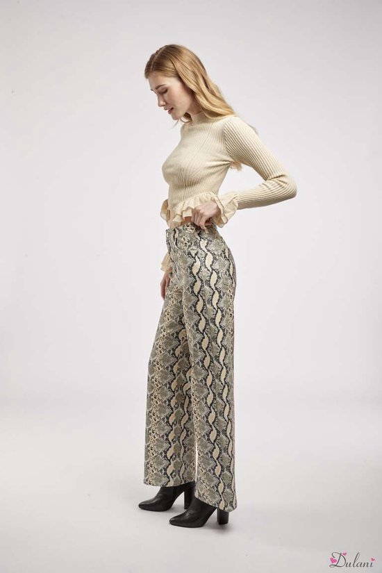 Broek Toxik3 wide leg fit slang met hoge taille