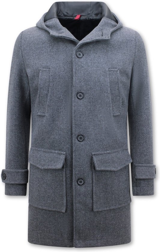 Manteaux ajusté veste homme hiver avec capuche -8931- Grijs
