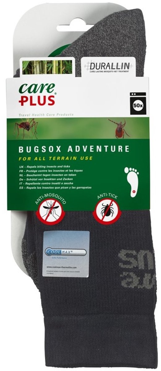 Care Plus wandelsokken - Bugsox Adventure - Kleur: Navy - Maat 35 - 37 - Insectenwerende sokken