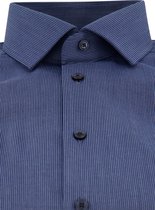 OLYMP Luxor 24/7 modern fit overhemd - popeline - marineblauw - Strijkvriendelijk - Boordmaat: 42