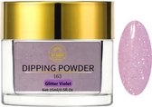 AT-Shop - Dipping Powder - 163 Glitter Violet - Te Gebruiken met elk merk Dip Powder - Dip poeder - Dip nagel - Nailart - Nail- Pink Gellac starter set