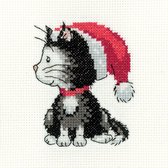 Heritage Crafts Silver Tabby Christmas Kitten borduren (pakket) 1656A