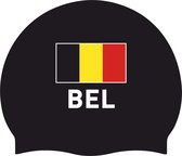 Silicone Badmuts zwart met Belgische Vlag