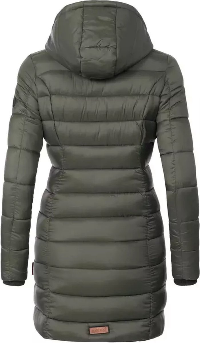 MARIKOO Gewatteerde winterjas voor dames, lang, B936, taupe, 3XL
