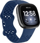 Bandje geschikt voor Fitbit Sense - Maat S - Polsband - Horlogebandje - Siliconen - Donkerblauw
