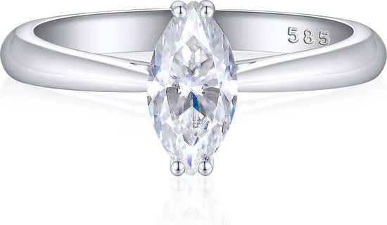 Liana - Platinum Marquise Solitair Moissanite Ring - 1.4 karaat