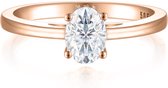 Eloise - 14k Roségouden Ovaal Solitair Moissanite Ring - 4.2 karaat