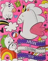 Neon Kleurboek Eenhoorns - Neon Colouring Book - Kleurboek Unicorn - Kleurboek voor Kinderen - Tekenboek voor Kinderen - Tekenen Kinderen - Kleurplaten - 32 Pagina's - 21,5 x 28 cm - Vanaf 3 jaar - Multi Kleuren - Papier