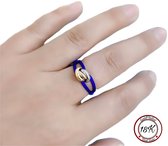 Soraro Tricolor Ring | Blauw | 18K Goldplated | Soraro Ringen | Cadeau voor haar | verjaardag vrouw | Vaderdag | Vaderdag Cadeau