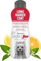 Shampoing pour chien TropiClean PerfectFur - utilisé par les toiletteurs - dérivé d'ingrédients naturels - formule démêlante et démêlante pour les races à poil long telles que Shih Tzus, Terriers et Lhassa Apsos - 473 ml.