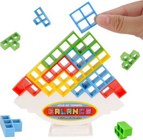 16 stks Balance game - Tetra Toren Spel Stapelen Blokken Stack Bouwstenen Tertis spel - Speelgoed Voor Kinderen