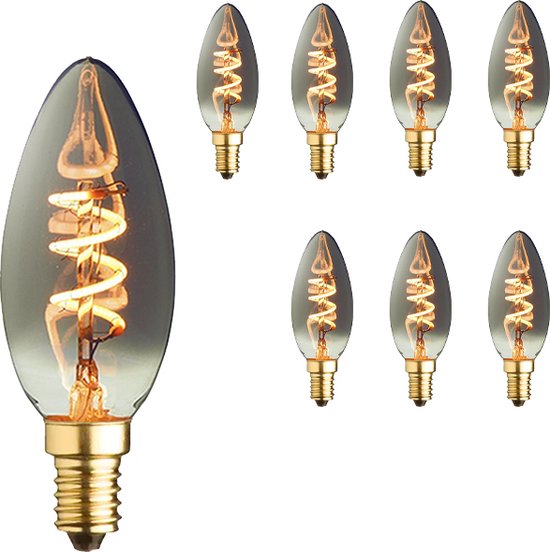 Lampe LED E14 - Lot de 8 - Lampe bougie - 1,2W - 2200K extra chaud